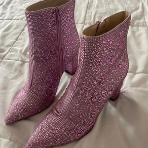 BETSEY JOHNSON PINK CADY ANKLE BOOTIES